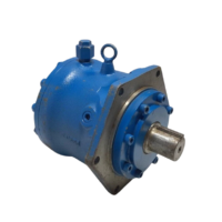 Eaton 134ME00007A Dowmax axial piston hydraulic motor diagonal profile view showing output shaft and blue housing