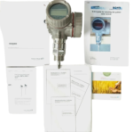 Complete new surplus Endress+Hauser 71082677 Levelflex FMP57 kit including the guided wave radar sensor unit, brief operating manuals, BOHR instrument installation guides, and certified engineering documentation.