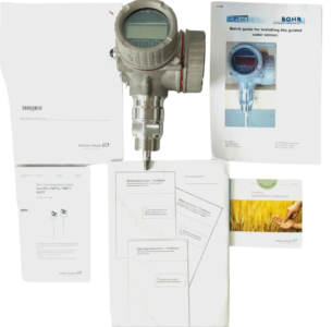 Unused Surplus Endress+Hauser FMP57 Level Sensor Package with Factory Datasheet Manuals Complete new surplus Endress+Hauser 71082677 Levelflex FMP57 kit including the guided wave radar sensor unit, brief operating manuals, BOHR instrument installation guides, and certified engineering documentation.