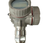 Endress+Hauser 71082677 Levelflex FMP57 guided wave radar level transmitter featuring a dual-chamber aluminum housing with integrated LCD interface window and heavy-duty 316L stainless steel process connection thread.