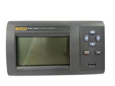 Fluke 1620A DewK Precision Digital Display Unit Front view of Fluke 1620A DewK digital thermometer hygrometer display base station with navigation keypad