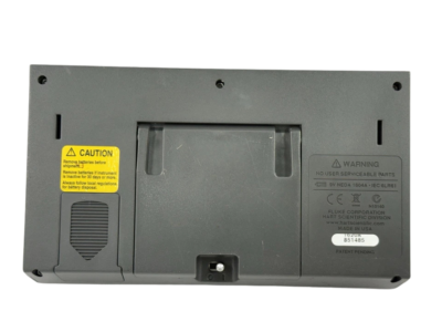 Fluke 1620A DewK Rear Panel Enclosure Rear casing of Fluke 1620A DewK Thermo-Hygrometer display showing battery compartment and safety labels