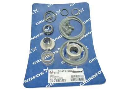 Grundfos 97788185 Shaft Seal Kit for CRT 8 & CRT 16 Pumps Genuine Grundfos 97788185 mechanical shaft seal kit DQQV for CRT 8 and CRT 16 centrifugal pumps showing full component layout on original blue backing.