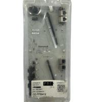 Honeywell CC-TFB412 Fieldbus 4 Link Redundant IOTA assembly sealed inside protective clear anti-static plastic packaging with a stock tracking barcode sticker.