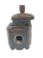 New Ingersoll Rand hydraulic gear pump showing the splined input shaft and mounting flange on a black background.