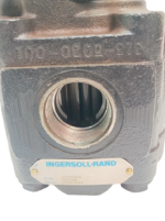 Close-up view of the Ingersoll Rand 3139310049 pump's inlet port and serial number plate.
