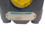 Detailed shot of the Ingersoll Rand metal data tag on pump 39116306 showing part and serial numbers.