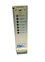 Front faceplate panel of the Integrated Power Systems Engine Alarm Module Model 2641 with indicator LEDs for PWR Supply, Overcrank, Low Oil Press, and Engine Alarms 1-4.