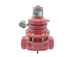 Complete assembly of Kimray 212 SGT BP back pressure gas regulator with visible OEM specification nameplate