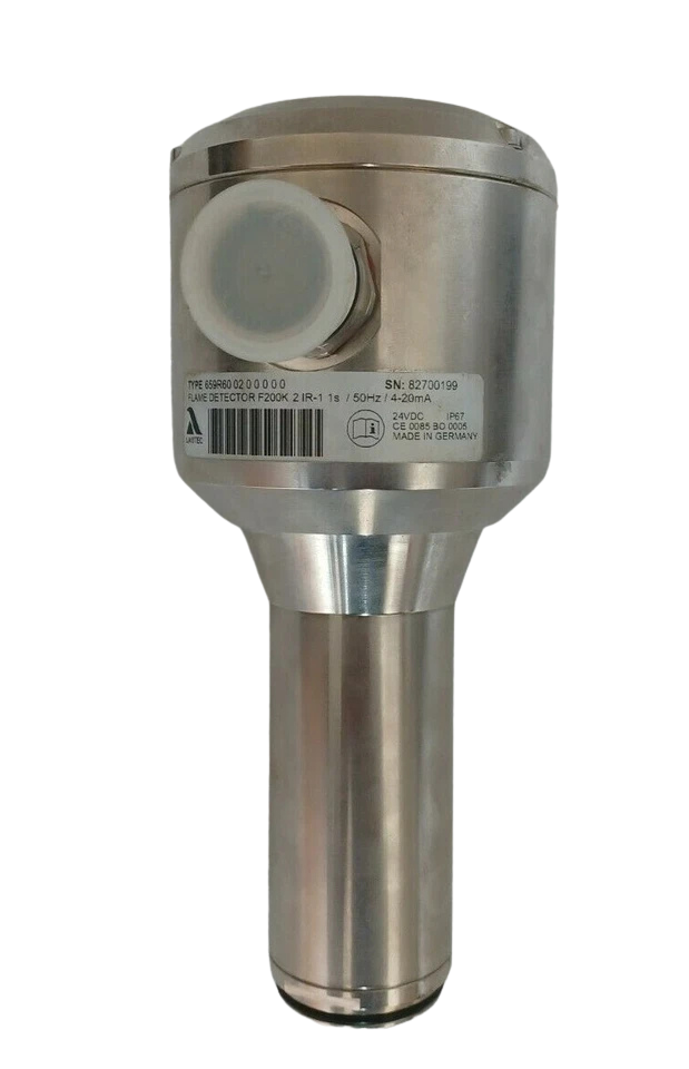 Lamtec 659R60 Flame Detector Full view of Lamtec 659R60 0200000 F200K compact industrial and marine flame detector