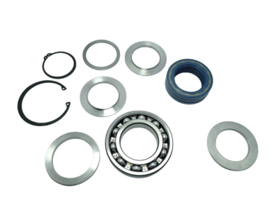 Leistritz L3MF Major Overhaul Kit Full Component Array Complete exploded array of Leistritz 5601322 overhaul components including FAG bearing, multiple sealing washers, and retaining snap rings.
