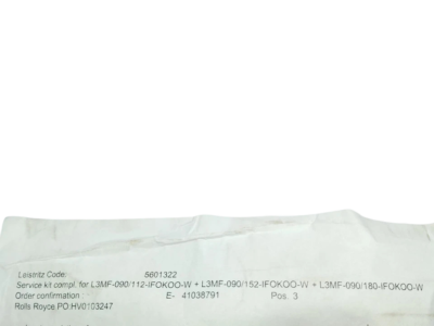 Leistritz 5601322 Service Kit Compatibility Label OEM factory documentation text for Leistritz Code 5601322 service kit detailing specific compatibility with L3MF-090/112, 152, and 180 IFOKOO-W models.