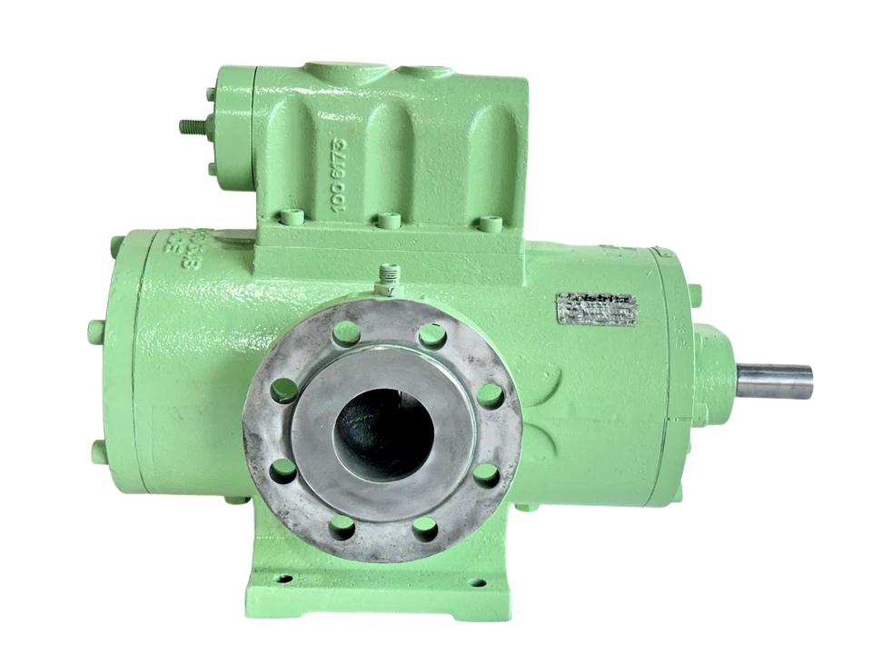 Leistritz L3MG 52 104 Triple Screw Pump DIN standards and casting identification markings on Leistritz L3MG 52 104 pump body