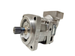 Parker F12-040 hydraulic motor angled perspective view featuring the drive shaft and pump housing