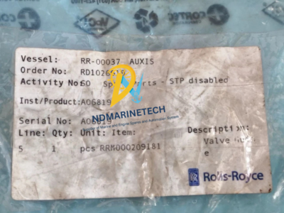 Rolls-Royce RRM000209181 A06819 OEM Label Rolls-Royce RRM000209181 OEM part label with A06819 reference