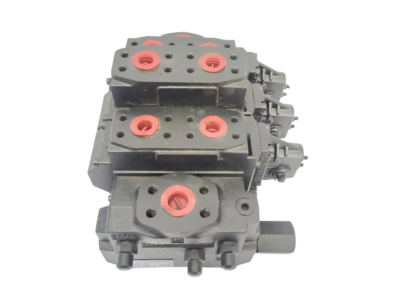 Top View Modular Stack of Sauer Danfoss PVG-120 Valve Top-down view of a modular Sauer Danfoss PVG-120 proportional directional control valve stack highlighting the mounting matrix.