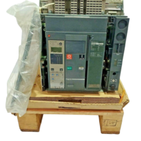 Schneider Electric factory packaging label for MPN 338857 showing Drawout NS-NT06-16 Door Frame accessory inside a clear protective plastic wrap.