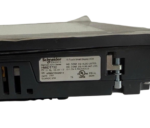 Specification rating label on the side of the Schneider HMIDT732 Magelis GTU displaying the model number, electrical ratings, and cULus certification.