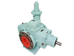 Taiko Kikai MSHS-20 horizontal three rotor screw pump with red protective flange cover.