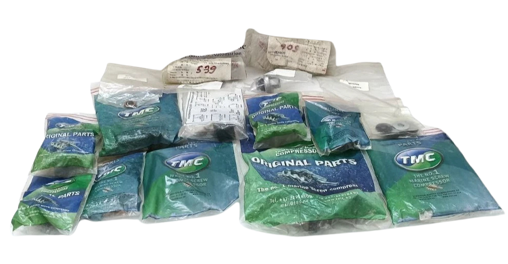 Tamrotor Marine Compressor Spare Parts Kit Genuine TMC Tamrotor Marine Compressor Spare Parts Kit containing original replacement valves, seals, and gaskets