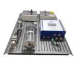Complete assembly of the Wartsila 350753 N9374-014 Oxygen Analyzer Panel showing the display module, flow meters, and sample gas regulating valves mounted on a perforated steel chassis.