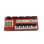 Top view of Allen-Bradley 1753-L32BBBP-8A GuardPLC 1800 CPU showing diagnostic LEDs, communication ports, and I/O wiring terminals