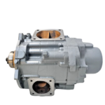 Side profile of Atlas Copco 1616580381 OFS K-21 oil-free screw air end compressor element housing.