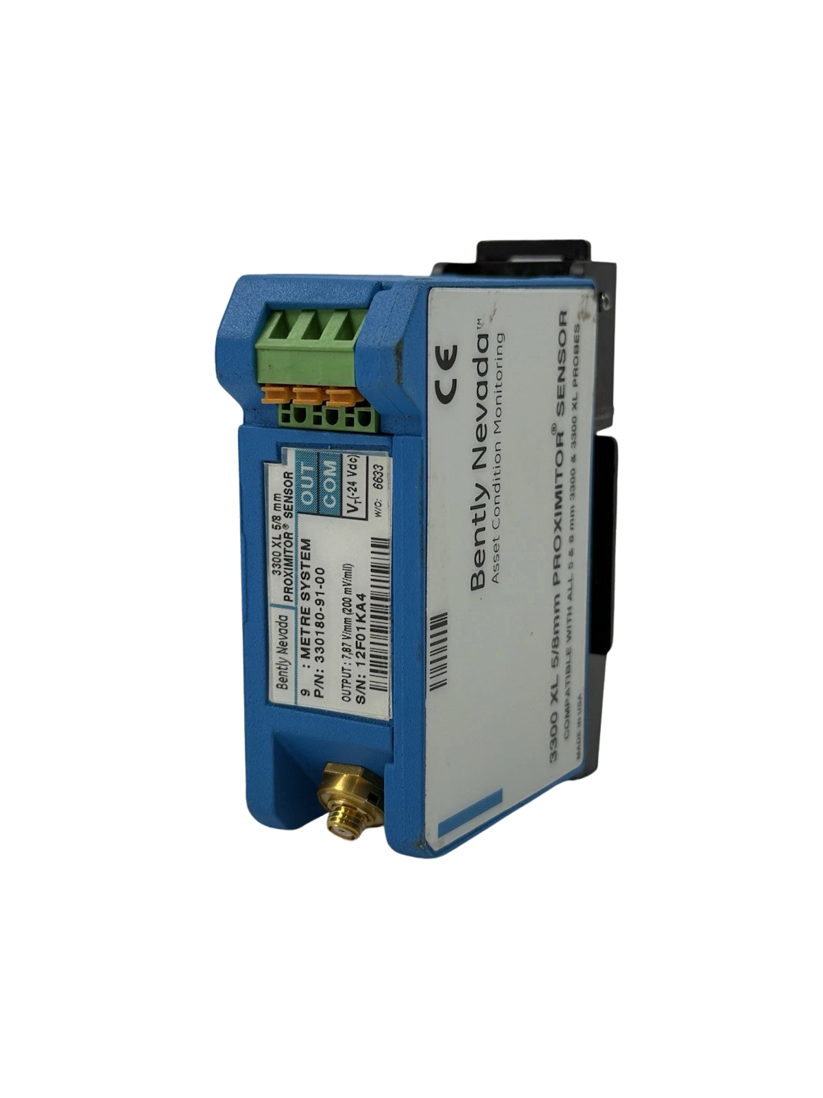 Bently Nevada 330180-91-00 Bently Nevada 330180-91-00 3300 XL 5mm 8mm proximitor sensor with DIN rail mount