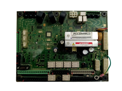 Cummins PCC3300MLD Control Assembly PCB Top View Top view of Cummins PCC3300MLD control assembly PCB P/N A051L546 showing integrated microprocessors, heat sinks, and terminal blocks.