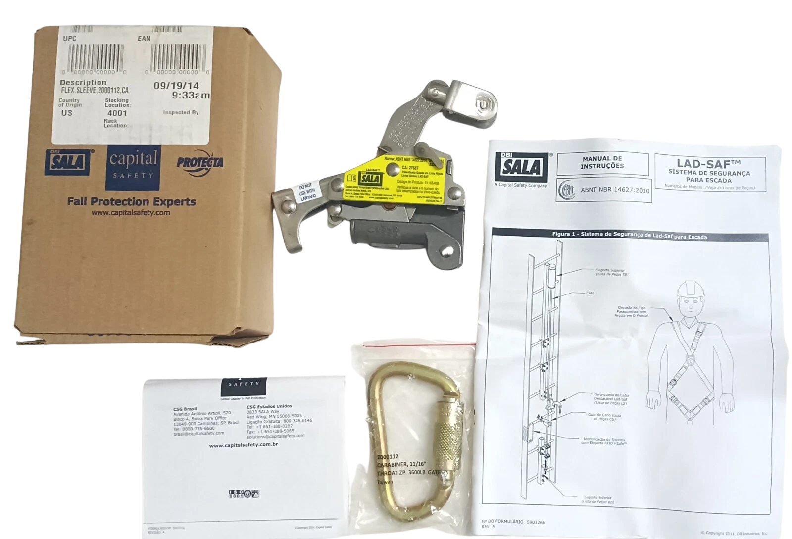 DBI SALA 6116540B Lad-Saf Detachable Sleeve1 DBI SALA 6116540B Lad-Saf detachable cable sleeve, 2000112 carabiner, manual, and factory box