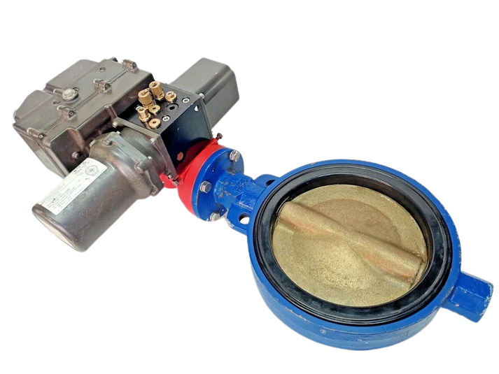 Damcos LPU plus-DD1-0.7S-T2-H2-BA PAV05 BRC 500-B1(1) Damcos LPU Plus local power unit mounted on BRC 500-B1 actuator and blue marine butterfly valve