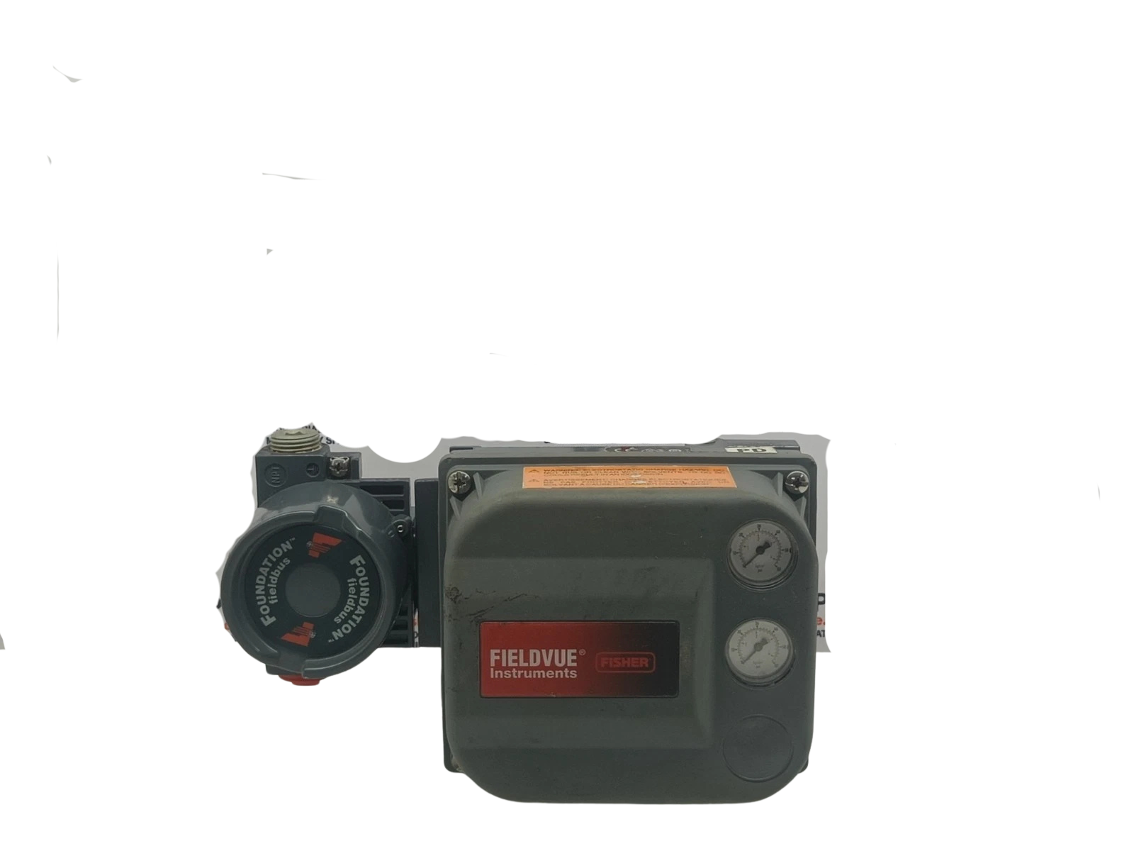 Fisher DVC6200F Valve Positioner Fisher DVC6200F hazardous area certification label detailing ATEX and Fieldbus ratings