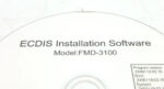 ECDIS installation software model FMD-3100 label text close-up