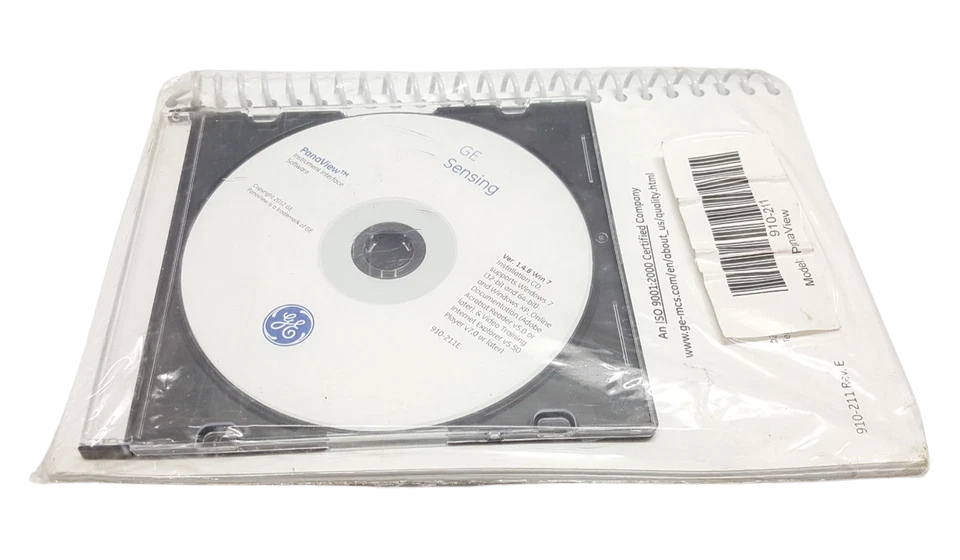 GE 910-211 PanaView CD Manual(1) GE Sensing PanaView software CD and 910-211 Rev. E user manual in factory plastic seal.