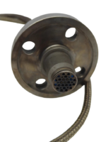 Perforated sensing face and stainless steel mounting flange of GE L44723P01 pressure transducer