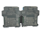 GM International D1072D 2-channel temperature converter showing ATEX and safety certification labels on the enclosure side.