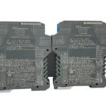 GM International D1072D 2-channel temperature converter showing ATEX and safety certification labels on the enclosure side.
