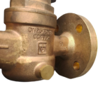 Close-up of DN25 PN40 CC499K casting markings on GOETZE pressure regulator