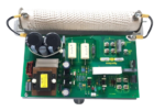 Top-down view of Hypertherm 141042-00C starting board layout, terminals, and electronic components