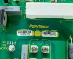 Close-up of Hypertherm 141042-00C part number and serial number label printed on the green circuit board