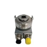 Kubler 8.5878.552F.2113 absolute encoder showing 14mm hollow shaft and M12 connectors