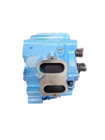 Side view of an MTU Series 4000 cylinder head, showing the intake ports and an electronic sensor connection.