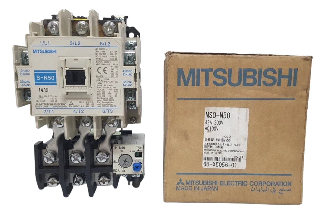 Mitsubishi S-N50 contactor TH-N60 relay1 Mitsubishi S-N50 contactor with TH-N60 overload relay and original packaging box