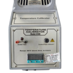 Close up of Nagman 650H Temperature Calibrator digital controller and switch test terminals