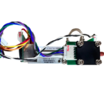 Side view of Riken Keiki DE-3123-1 Iso-Butane i-C4H10 gas sensor cell with multi-colored lead connectors