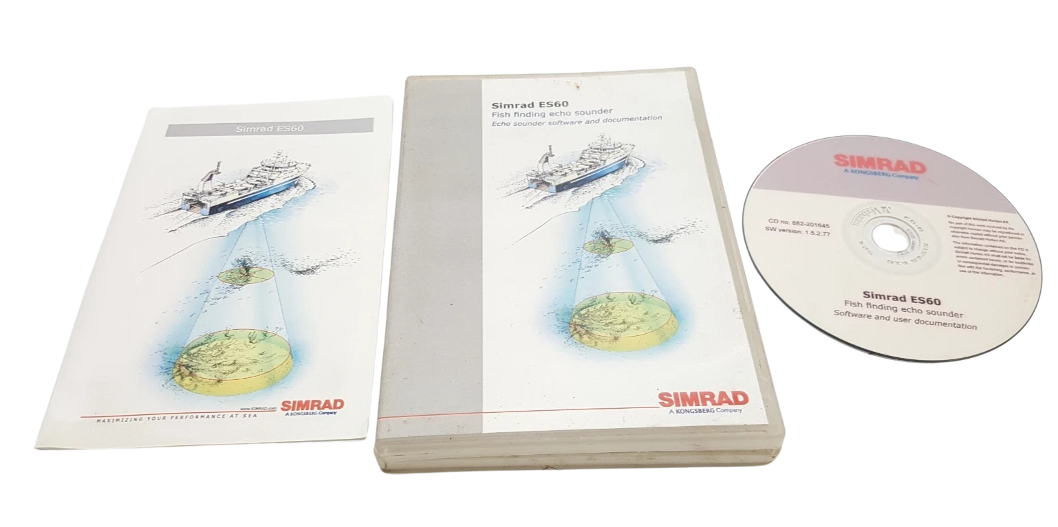 Simrad 882-201645 Fish Finder Software(1) Simrad ES60 fish finding echo sounder software CD, case, and printed manual