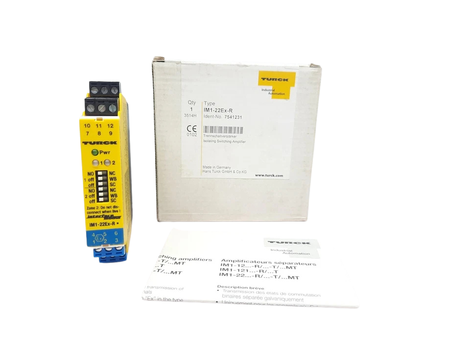 TURCK IM1-22EX-R Switching Amplifier TURCK IM1-22EX-R 7541231 2-channel isolating switching amplifier with box and manual