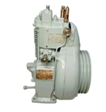 Left side view of Yanmar KSC3 compressor showing metal specification serial plate and casing.