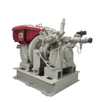 Yanmar NF60 diesel engine coupled with Kaji YD2A-0.75 air compressor set on skid base