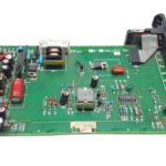 Yokogawa AS E9730GA-03 PLC Controller side profile highlighting onboard capacitors, fuses, and integrated circuits.